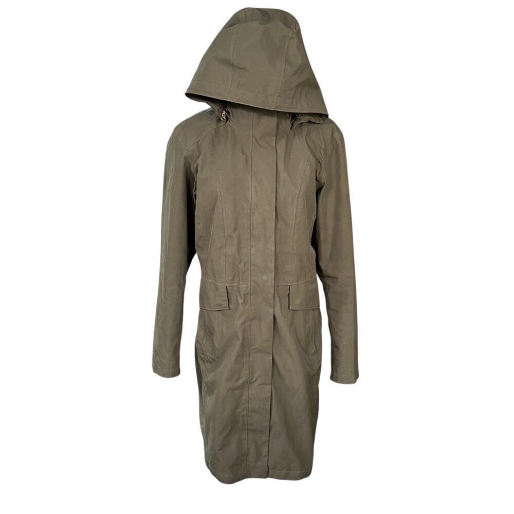 The North Face Women's Suzanne Hyvent Long Hooded Trench Coat Dark Green Size L